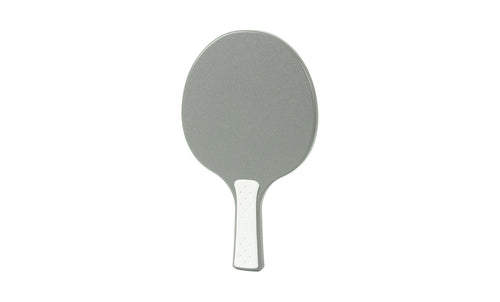 A gray Table Tennis Paddle by Ledge Lounger, featuring a white handle, is displayed on a plain white background.