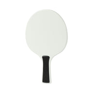 An oval-shaped white Table Tennis Paddle with a black handle from Ledge Lounger, displayed on a plain white background.