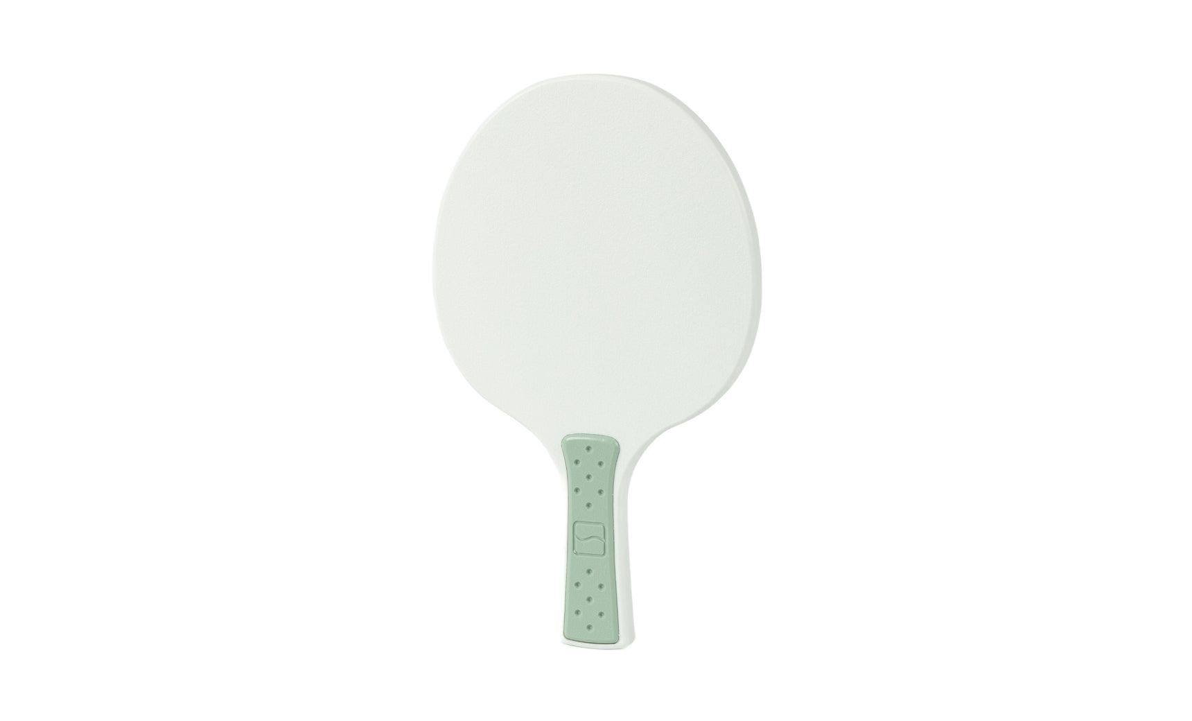 The Ledge Lounger Table Tennis Paddle features a white, oval-shaped face and a light green textured handle, shown isolated on a white background.