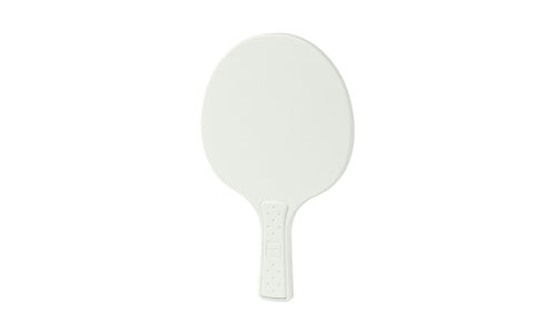 The Ledge Lounger Table Tennis Paddle features an oval shape with a textured surface and short handle, reminiscent of a ping pong paddle, displayed against a plain white background.