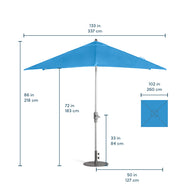 8.5' Square Signature 360° Tilt Umbrella