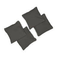 Four Ledge Lounger Bean Bags in dark gray are arranged in a clustered pattern on a white background.