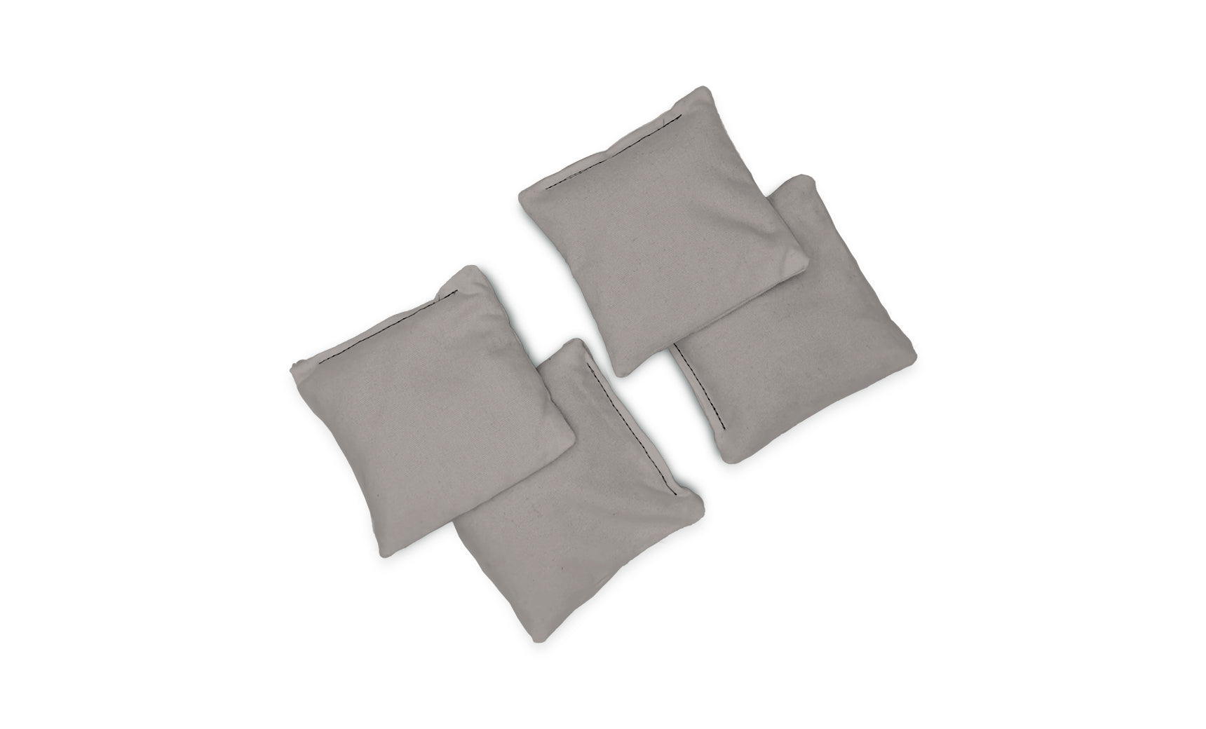 Four Ledge Lounger Bean Bags in light gray fabric are arranged in a scattered, overlapping pattern on a white background.