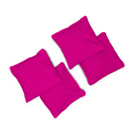 Four bright pink Ledge Lounger Bean Bags are arranged in a scattered pattern on a plain white background.